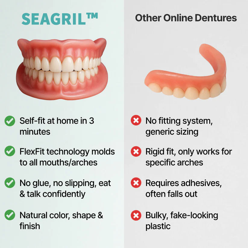😁 Приключва днес: 70% ОТСТЪПКА! SEAGRIL™ Персонализирани пълнофункционални протези. Правят ви по-уверени – Произведени в САЩ и сертифицирани от FDA