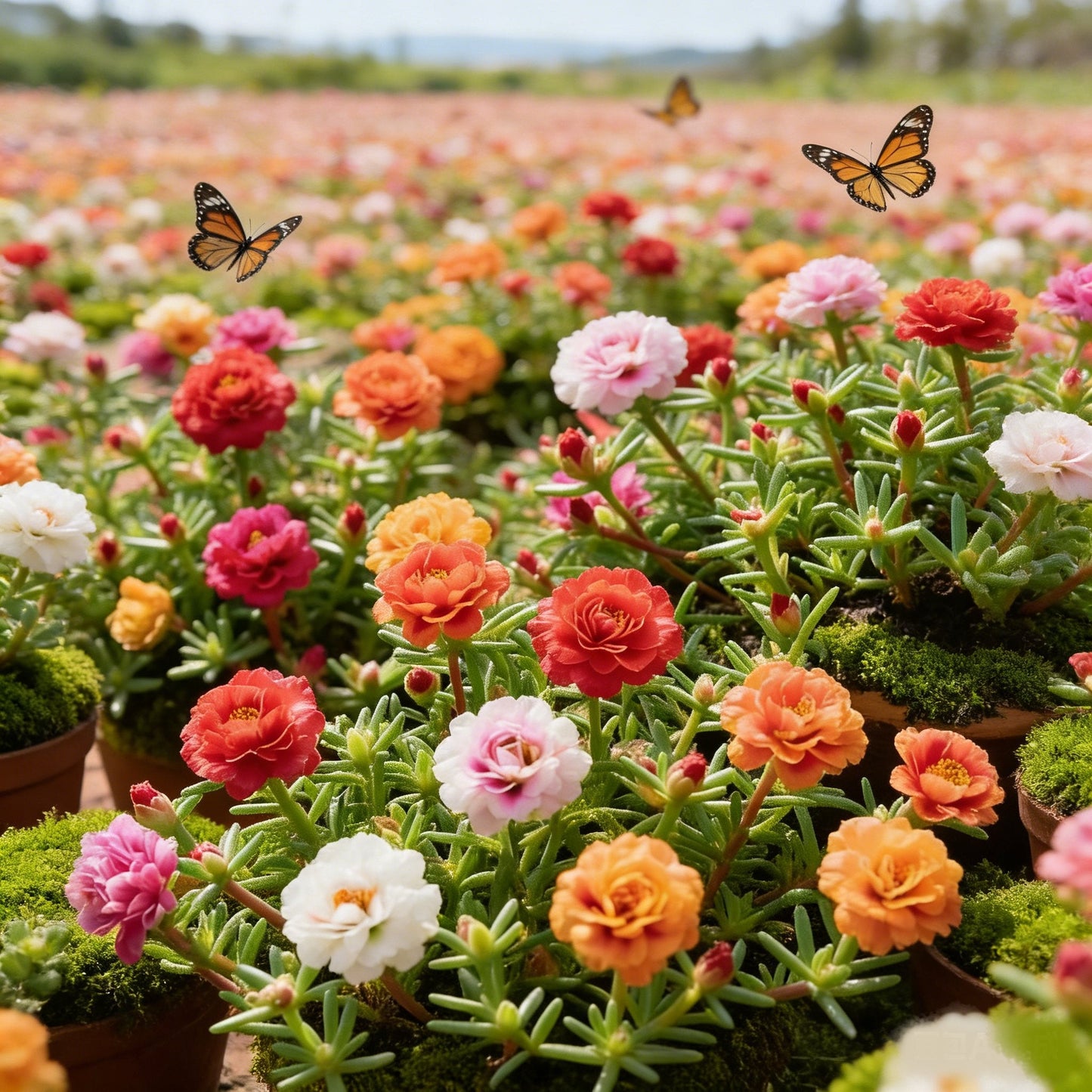 🌸 Семена от портулака (Portulaca) — 🌿 Многогодишни, голямоцъфтящи сортове / Лесни за отглеждане / Идеални за балкон и градина
