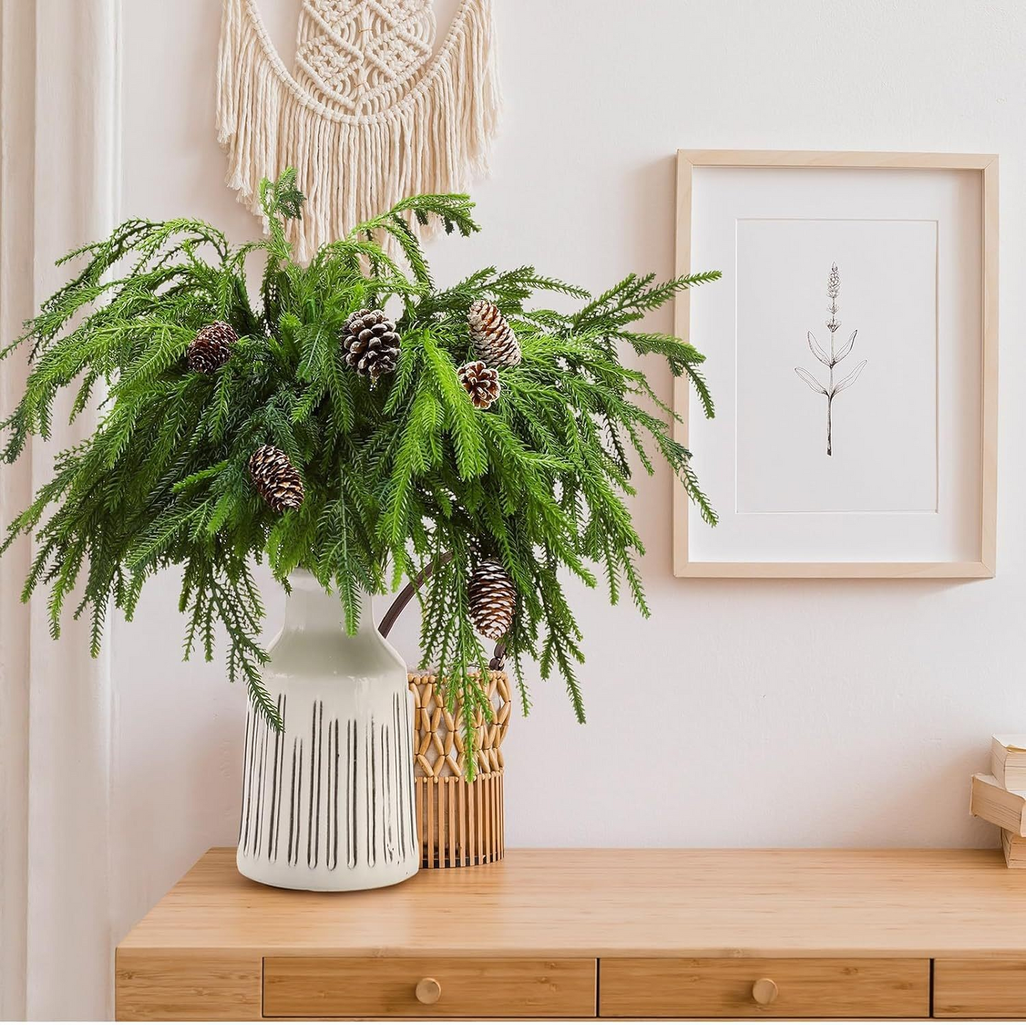 🔥Най-добрата празнична зеленина - реалистични стъбла от норфолкски бор