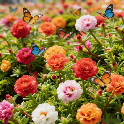 🌸 Семена от портулака (Portulaca) — 🌿 Многогодишни, голямоцъфтящи сортове / Лесни за отглеждане / Идеални за балкон и градина