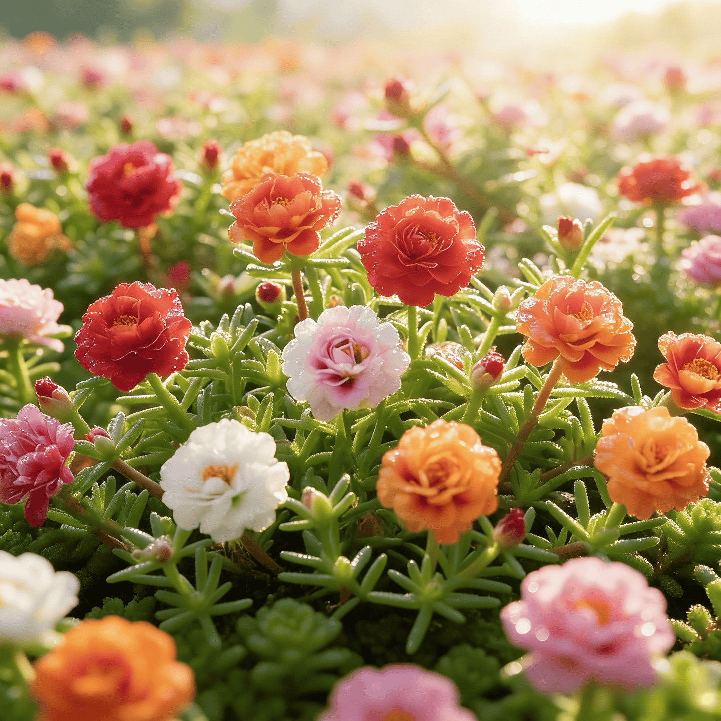 🌸 Семена от портулака (Portulaca) — 🌿 Многогодишни, голямоцъфтящи сортове / Лесни за отглеждане / Идеални за балкон и градина