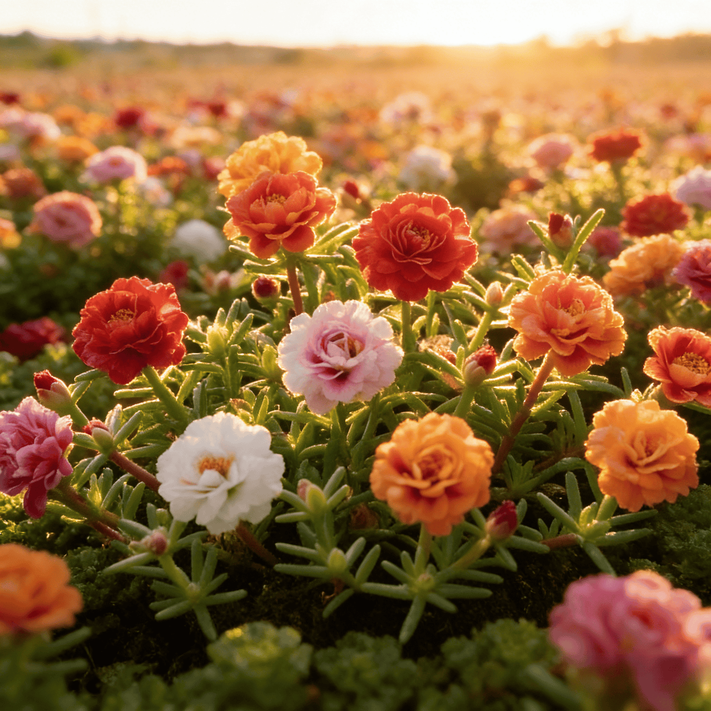 🌸 Семена от портулака (Portulaca) — 🌿 Многогодишни, голямоцъфтящи сортове / Лесни за отглеждане / Идеални за балкон и градина