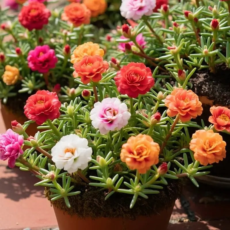 🌸 Семена от портулака (Portulaca) — 🌿 Многогодишни, голямоцъфтящи сортове / Лесни за отглеждане / Идеални за балкон и градина