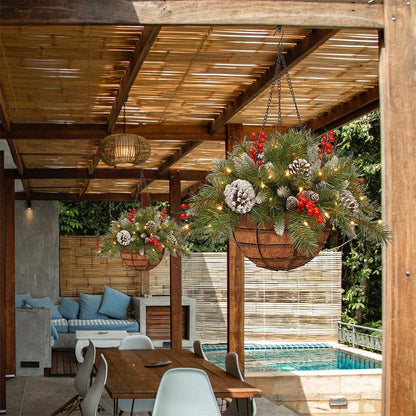 🎄Коледна промоция 50% ОТСТЪПКА🔥Изкуствен Коледен Кош с Осветление